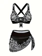 Conjunto de bikini de 3 piezas para mujer, estilo étnico - Miniatura 3