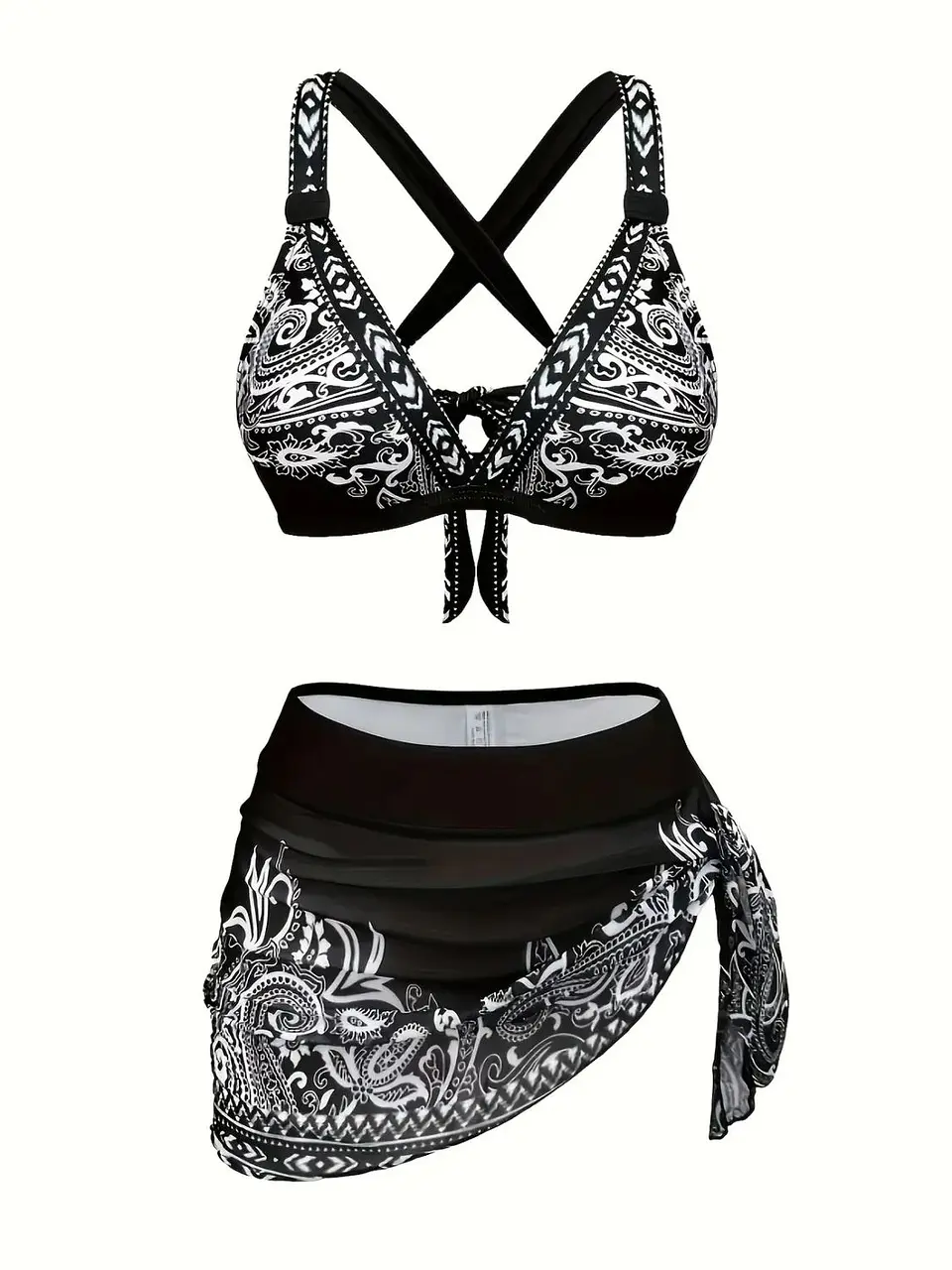 Conjunto de bikini de 3 piezas para mujer, estilo étnico 3