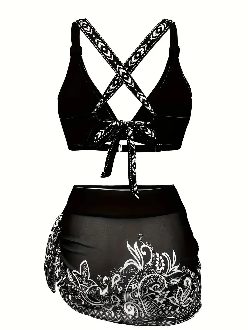 Conjunto de bikini de 3 piezas para mujer, estilo étnico 4