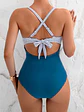 Traje de baño para mujer cubre el vientre, efecto adelgazante copa y forro interno - Miniatura 3