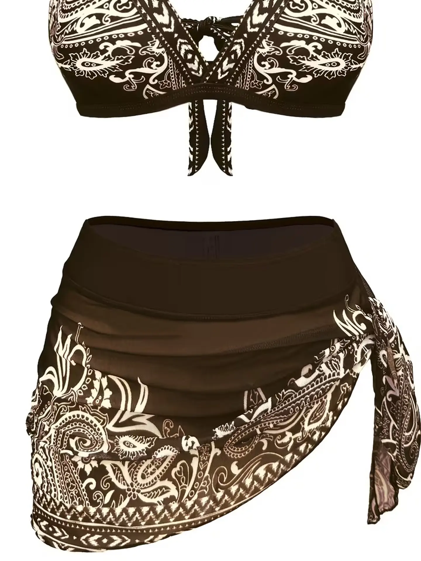 Conjunto de bikini de 3 piezas para mujer, estilo étnico 7