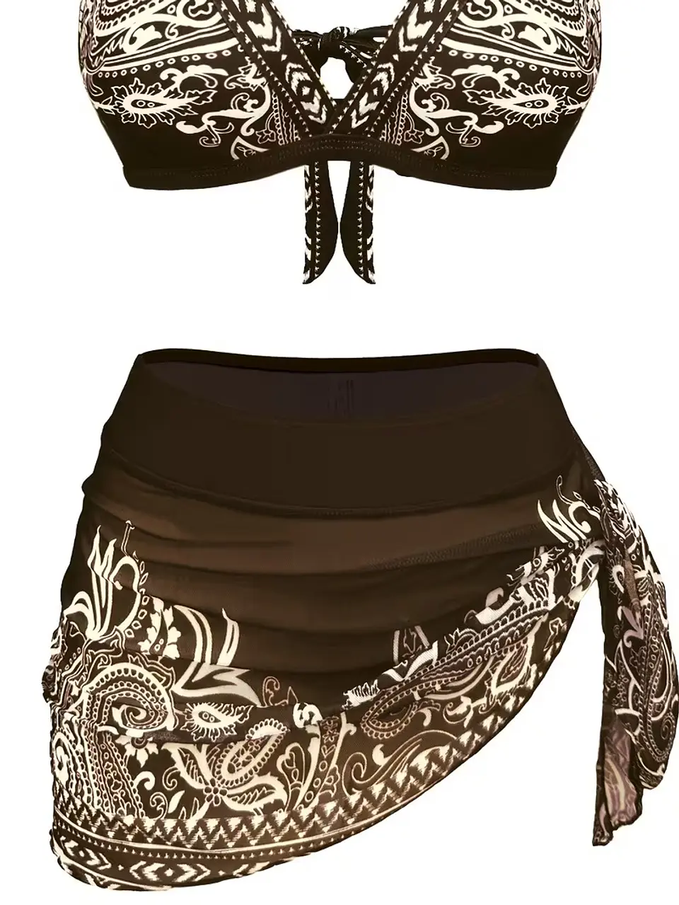 Conjunto de bikini de 3 piezas para mujer, estilo étnico 7
