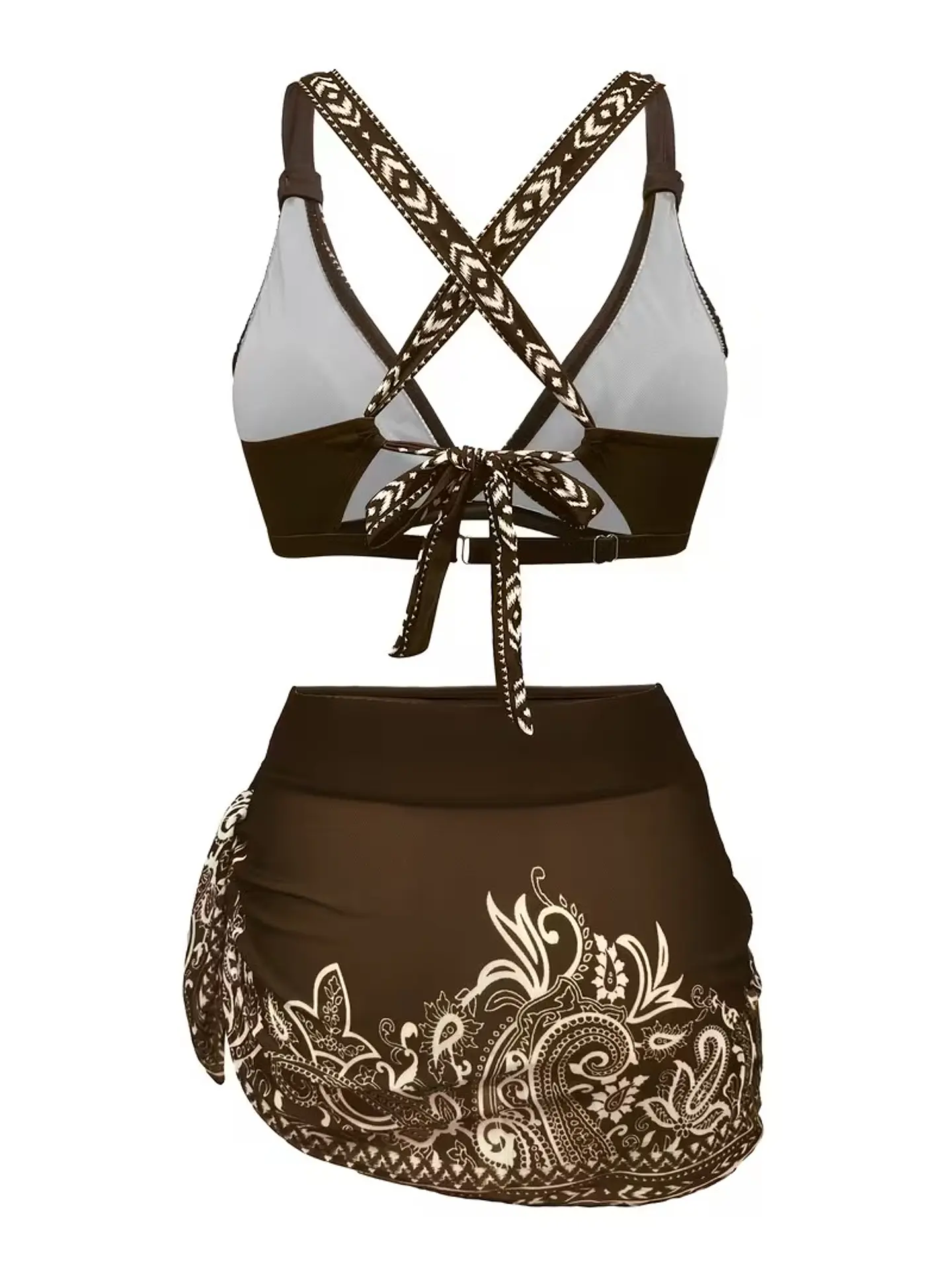 Conjunto de bikini de 3 piezas para mujer, estilo étnico 8