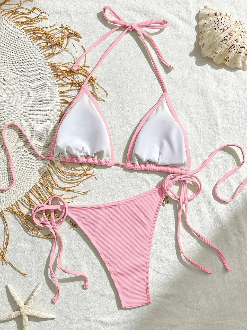 Bikini sexy para mujer con copa, forro interno y accesorios oceánicos 7