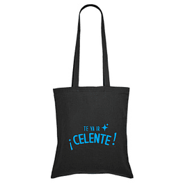 Tote Bag Celente (negro y cyan)