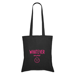 Tote Bag Whatever (negro y magenta)