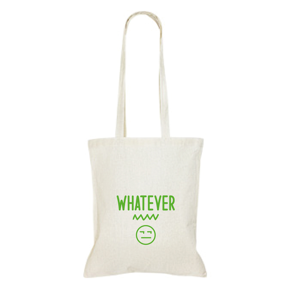 Tote Bag Whatever (natural y verde)