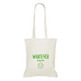 Tote Bag Whatever (natural y verde)