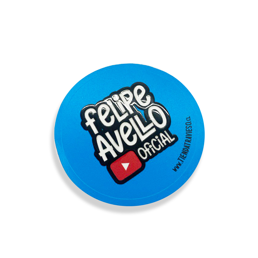 Sticker Felipe Avello Oficial, color cyan