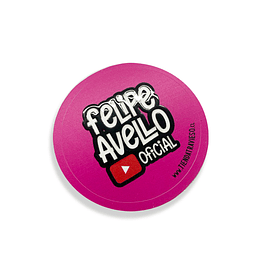 Sticker Felipe Avello Oficial, color magenta