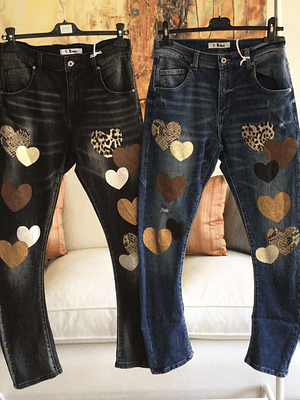Jeans Corazones azul 