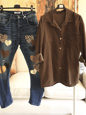 Jeans Corazones azul 