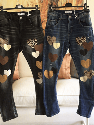Jeans corazon negro