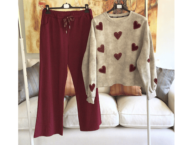 Poleron corazones burdeo  2