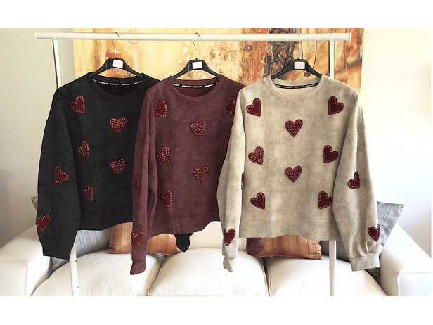 Poleron corazones burdeo  1