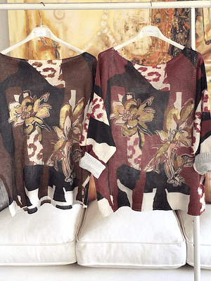 Polera hilo flores print