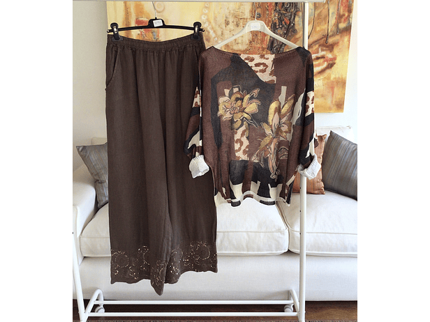 Polera hilo flores print 3