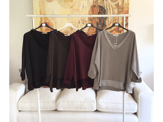 Poleron cuello desflecado  2