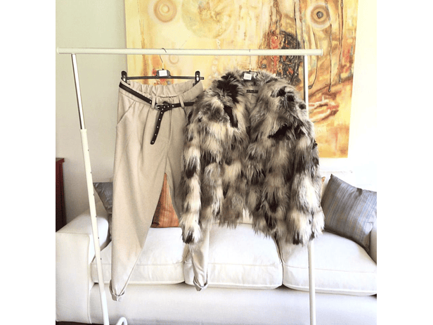 Chaqueta pipa cafe/ beige  1