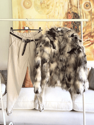 Chaqueta pipa cafe/ beige 