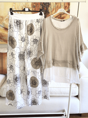 Pantalon flores circulos 