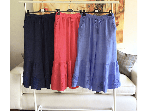 Pantalon lino flores abajo  1