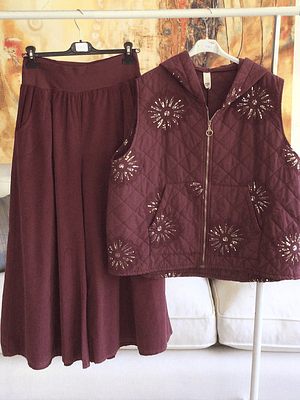 Chaqueta sin manga flor 