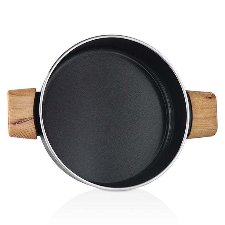 FALEZ AURIS CRYSTAL 4 MM 30 cm Olla Baja (color negro, accesorios efecto madera, tapa de vidrio) 4