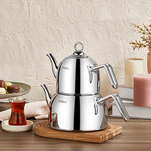 FALEZ ARES Tetera de acero inoxidable tamaño mediano