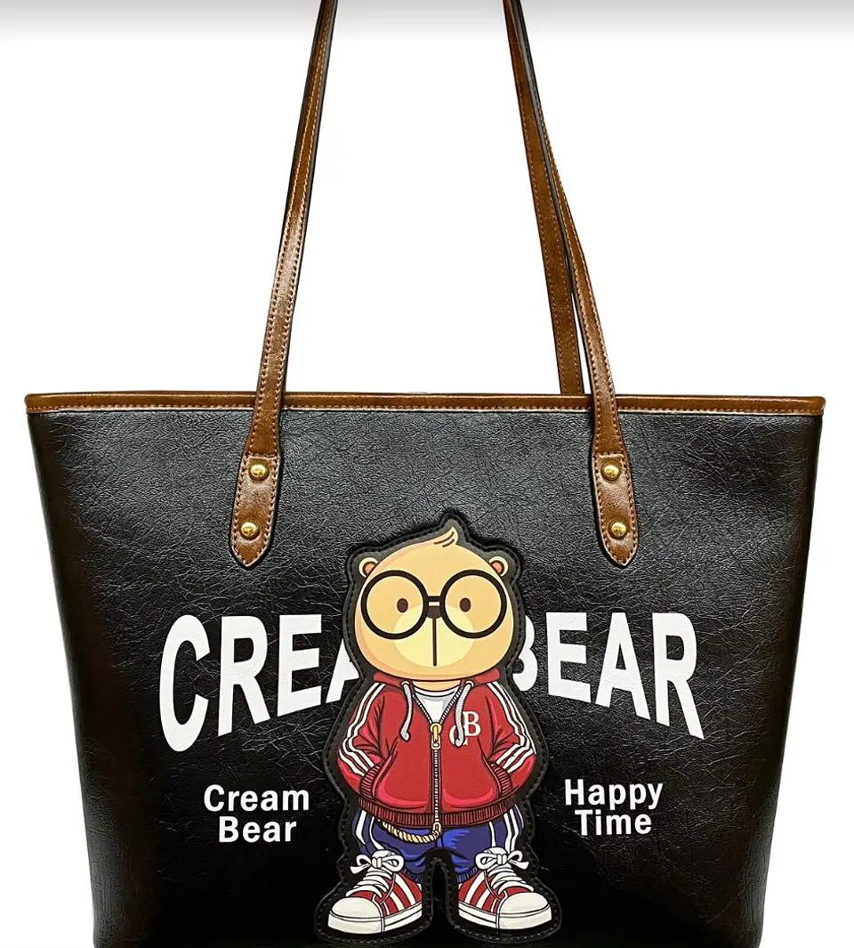 Cartera Tote Cream Bear Happy time - Edicion Urbana 1