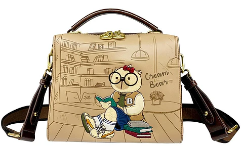 Cartera Cream Bear - Edicion Biblioteca