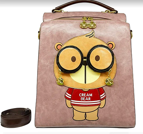 Mochila-Bolso Cream Bear - Edición Luxury Teddy (Rosa)
