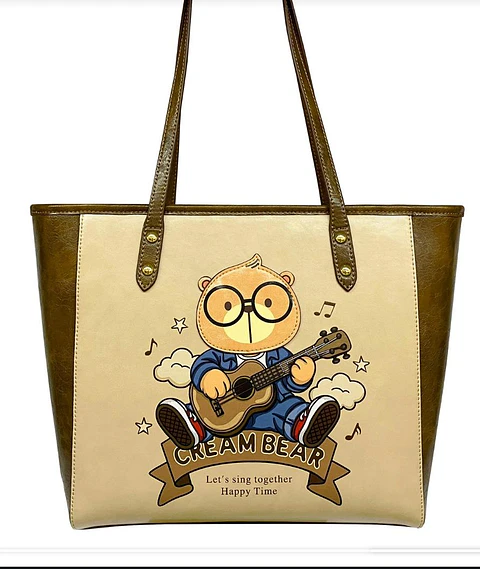 Bolso Tote Cream Bear - Edicion Musical Teddy