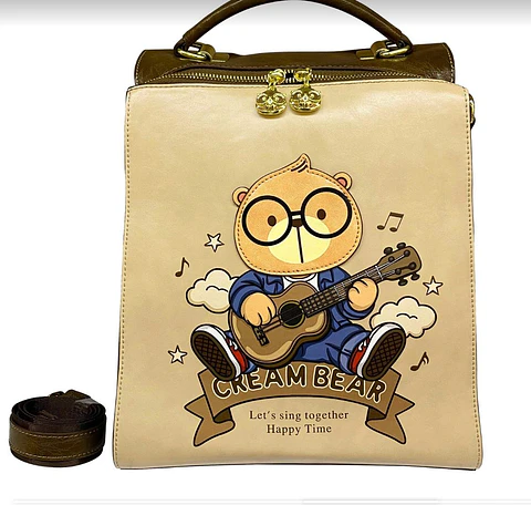 Mochila Bolso Cream Bear - Edición musical Tedddy