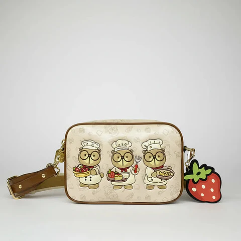 Cartera Hombro Cream Bear- Ecocuero