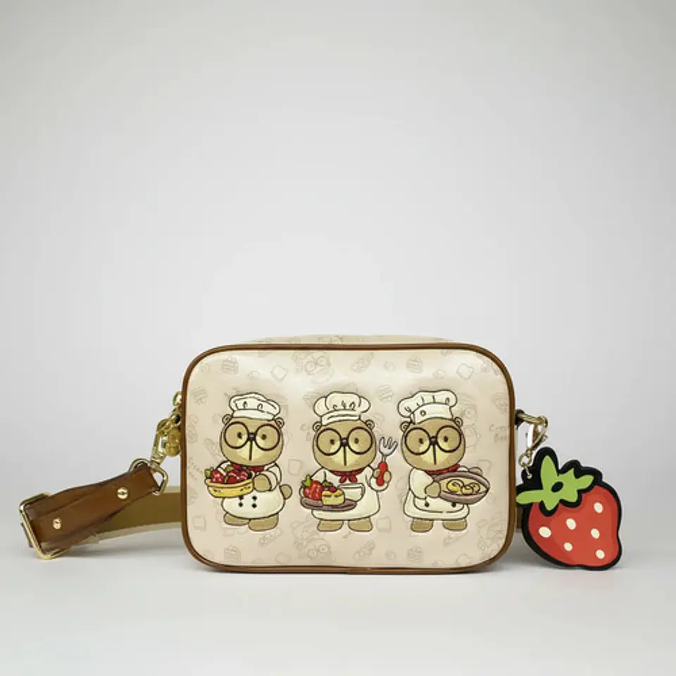 Cartera Hombro Cream Bear- Ecocuero 1