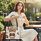 Cartera Tote Mujer Bei Baobao Diseño Kawaii Beige Café - Miniatura 3