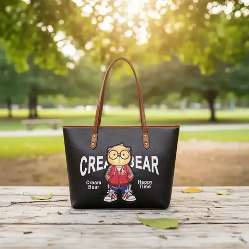 Cartera Tote Cream Bear Happy time - Edicion Urbana 1
