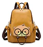 Mochila Cartera Mujer Cream Bear Diseño Oso Ecocuero Mostaza - Miniatura 1