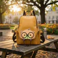 Mochila Cartera Mujer Cream Bear Diseño Oso Ecocuero Mostaza - Miniatura 2