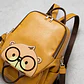 Mochila Cartera Mujer Cream Bear Diseño Oso Ecocuero Mostaza - Miniatura 4