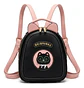 Mini Mochila Mujer Diseño Gato Kawaii Ecocuero Negro Rosa - Miniatura 1