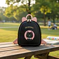Mini Mochila Mujer Diseño Gato Kawaii Ecocuero Negro Rosa - Miniatura 2