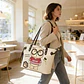 Cartera Tote Cream Bear -mano/hombro- Ecocuero - Miniatura 4