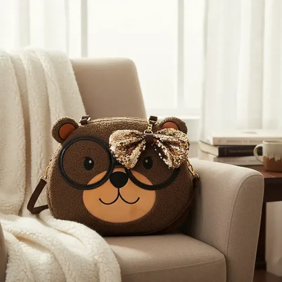 Cartera Bandolera Oso Bei Bao Bao Lentejuelas Original 2
