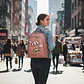 Mochila Mujer Panda Lili Ecocuero Rosa Diseño Oso Paracaídas - Miniatura 3