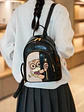 Mochila Mujer Ecocuero Diseño Gato Kawaii Negra - Miniatura 4