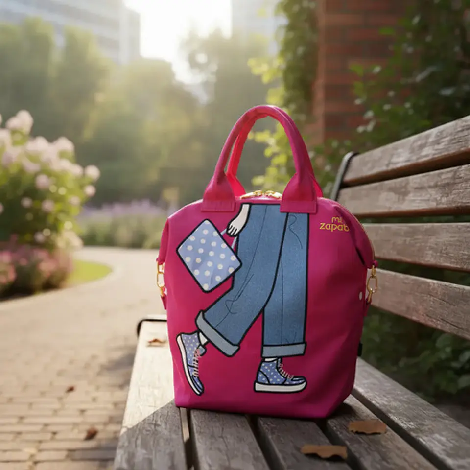 Cartera Mochila Convertible Mis Zapatos Fucsia Sintética 1
