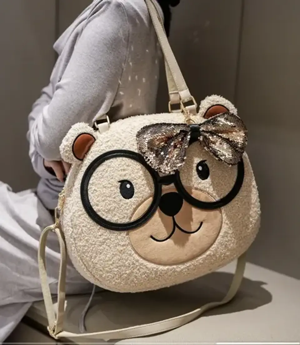 Cartera Oso Peluche Kawaii Bei Baobao Lentejuelas Mujer 3