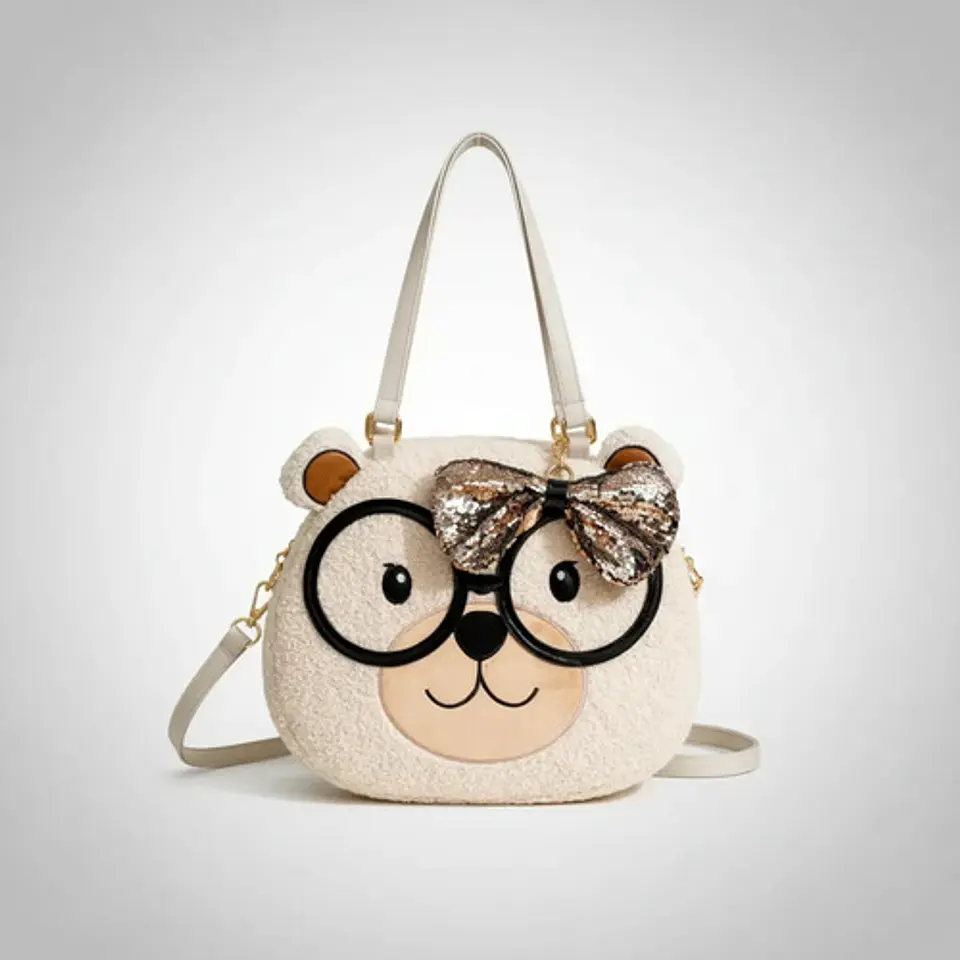 Cartera Oso Peluche Kawaii Bei Baobao Lentejuelas Mujer 6